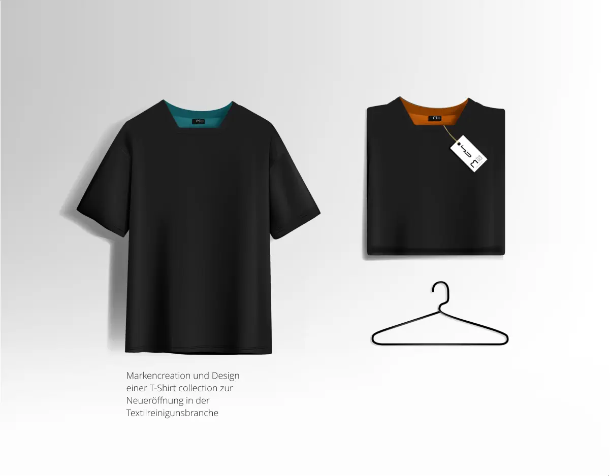 Markencreation und Design  einer T-Shirt collection zur  Neueröffnung in der Textilreinigunsbranche